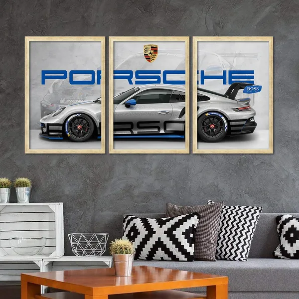 ARTELLY_Big_Porsche_Cars_Framed_Posters_For_Wall_Decoration,_Bedroom,_Living_Room,_Office,_Gift_Item_For_Boys_Decor_|_Set_of_3_Painting_(Porsche_1,_13x19_inch)