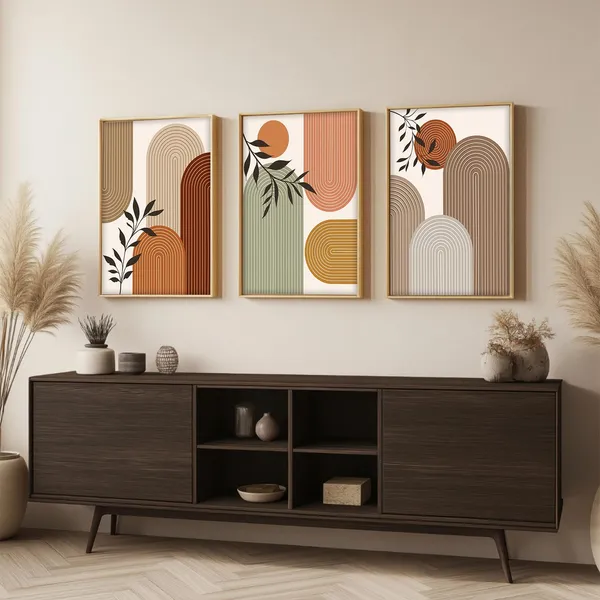 ARTELLY_Boho_wall_Art_Paintings_Modern_Art_Framed_Wall_Painting_for_Living_Room_Bedroom_-_Wall_Posters_|_Paintings_with_Frame_Set_of_3_(Boho_4,_13x19_inch)