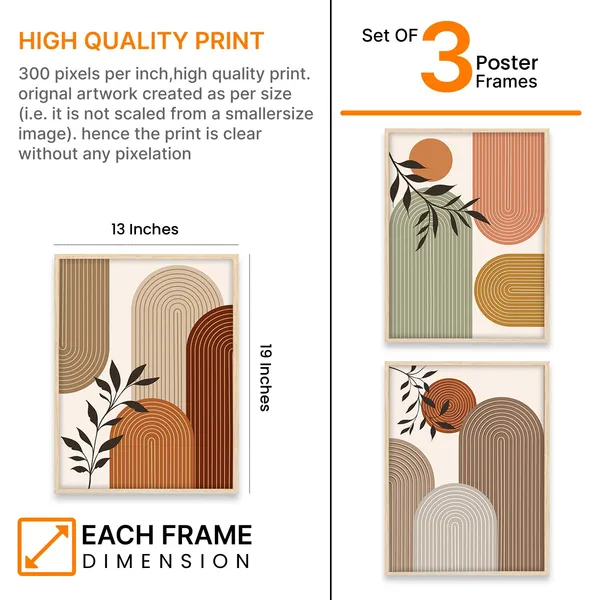 ARTELLY_Boho_wall_Art_Paintings_Modern_Art_Framed_Wall_Painting_for_Living_Room_Bedroom_-_Wall_Posters_|_Paintings_with_Frame_Set_of_3_(Boho_4,_13x19_inch)