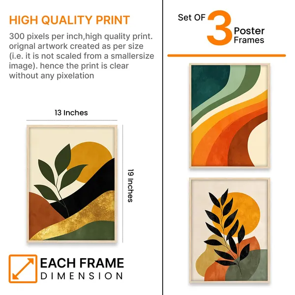 ARTELLY_Boho_wall_Art_Paintings_Modern_Art_Framed_Wall_Painting_for_Living_Room_Bedroom_-_Wall_Posters_|_Paintings_with_Frame_Set_of_3_(Boho_2,_13x19_inch)