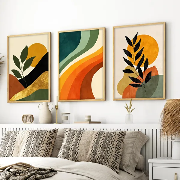 ARTELLY_Boho_wall_Art_Paintings_Modern_Art_Framed_Wall_Painting_for_Living_Room_Bedroom_-_Wall_Posters_|_Paintings_with_Frame_Set_of_3_(Boho_2,_13x19_inch)