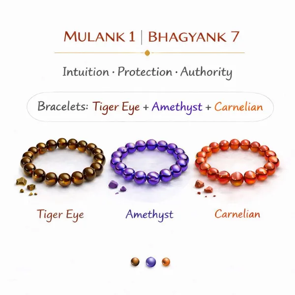 MULANK_1_BHAGYANK_7:_BALANCED_FOCUS_&_DETACHMENT_BRACELET�|_TIGER_EYE,_AMETHYST_&_CARNELIAN_TRIO