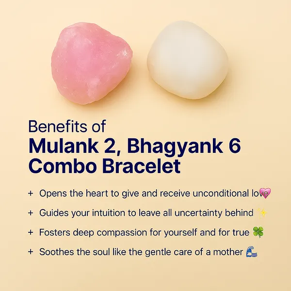 MULANK_2_BHAGYANK_6:_GENTLE_LOVE_&_EMOTIONAL_HARMONY_BRACELET�|_ROSE_QUARTZ_&_MOONSTONE_DUO