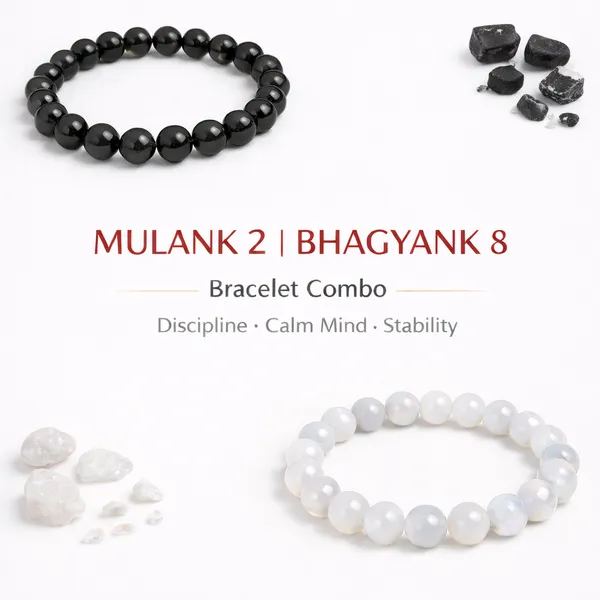 MULANK_2_BHAGYANK_8:_EMOTIONAL_STABILITY_&_SOOTHING_BRACELET�|_BLACK_TOURMALINE_&_MOONSTONE_DUO