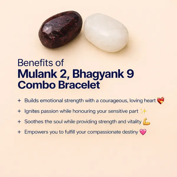 MULANK_2_BHAGYANK_9:_SENSITIVE_PASSION_&_BALANCE_BRACELET�|_GARNET_&_MOONSTONE_DUO