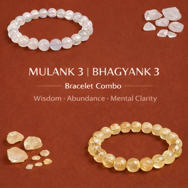 MULANK_3_BHAGYANK_3:_MAGNIFIED_WISDOM_&_HUMILITY_BRACELET�|_CLEAR_QUARTZ_&_CITRINE_DUO