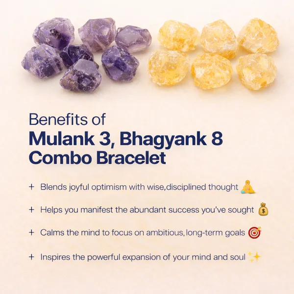 MULANK_3_BHAGYANK_8:_PATIENT_OPTIMISM_&_WISDOM_BRACELET�|_AMETHYST_&_CITRINE_DUO