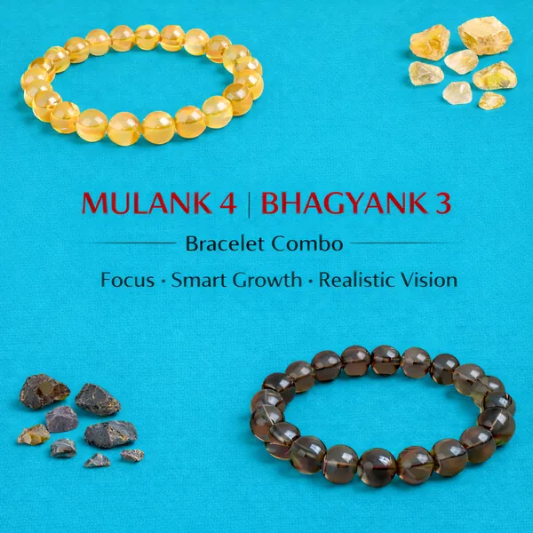MULANK_4_BHAGYANK_3:_PRACTICAL_OPTIMISM_&_FOCUS_BRACELET�|_CITRINE_&_SMOKY_QUARTZ_DUO