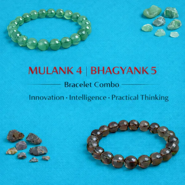 MULANK_4_BHAGYANK_5:_STRATEGIC_WIT_&_INNOVATION_BRACELET�|_GREEN_AVENTURINE_&_SMOKY_QUARTZ_DUO