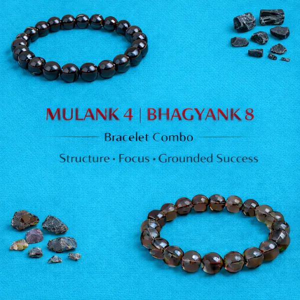 MULANK_4_BHAGYANK_8:_DISCIPLINED_AMBITION_&_FOCUS_BRACELET�|_BLACK_TOURMALINE_&_SMOKY_QUARTZ_DUO