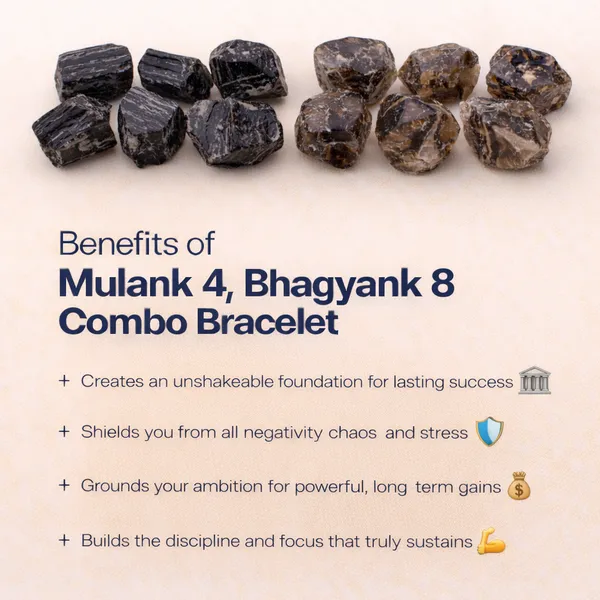 MULANK_4_BHAGYANK_8:_DISCIPLINED_AMBITION_&_FOCUS_BRACELET�|_BLACK_TOURMALINE_&_SMOKY_QUARTZ_DUO