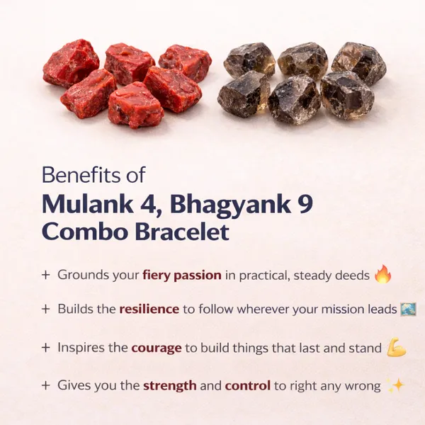 MULANK_4_BHAGYANK_9:_FOCUSED_DRIVE_&_STRATEGY_BRACELET�|_RED_JASPER_&_SMOKY_QUARTZ_DUO