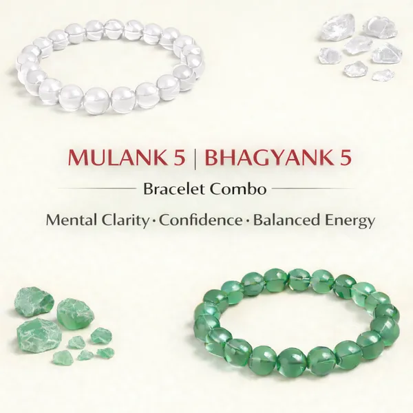 MULANK_5_BHAGYANK_5:_INTELLECTUAL_BOOST_&_CLARITY_BRACELET�|_CLEAR_QUARTZ_&_GREEN_AVENTURINE_DUO