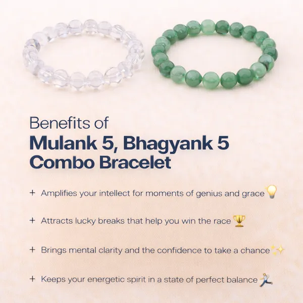 MULANK_5_BHAGYANK_5:_INTELLECTUAL_BOOST_&_CLARITY_BRACELET�|_CLEAR_QUARTZ_&_GREEN_AVENTURINE_DUO