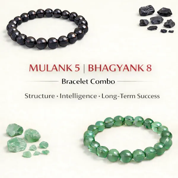 MULANK_5_BHAGYANK_8:_SMART,_DISCIPLINED_PLANNING_BRACELET�|_BLACK_TOURMALINE_&_GREEN_AVENTURINE_DUO