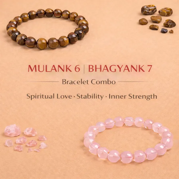 MULANK_6_BHAGYANK_7:_DEVOTION_&_RELATIONSHIP_PROTECTION_BRACELET�|_TIGER_EYE_&_ROSE_QUARTZ_DUO