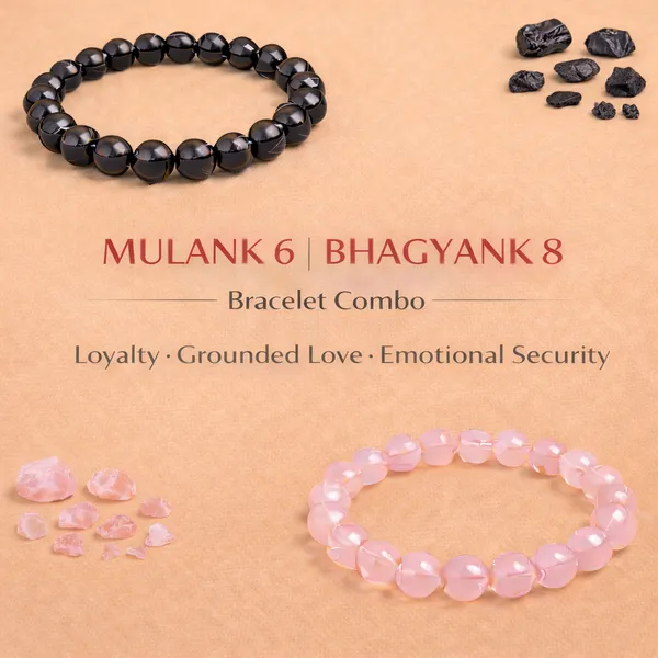 MULANK_6_BHAGYANK_8:_FAITHFUL_BONDS_&_PROTECTION_BRACELET�|_BLACK_TOURMALINE_&_ROSE_QUARTZ_DUO