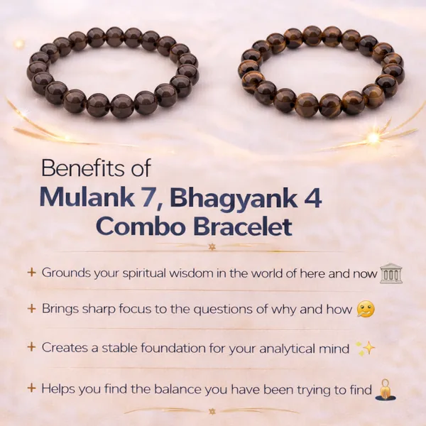 MULANK_7_BHAGYANK_4:_MENTAL_CLARITY_&_SPIRITUAL_FOCUS_BRACELET�|_SMOKY_QUARTZ_&_TIGER_EYE_DUO