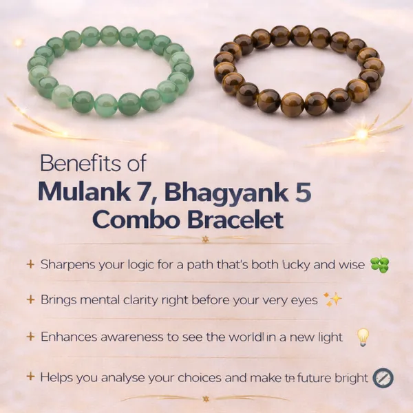 MULANK_7_BHAGYANK_5:_INTUITIVE_&_ANALYTICAL_MIND_BRACELET�|_GREEN_AVENTURINE_&_TIGER_EYE_DUO