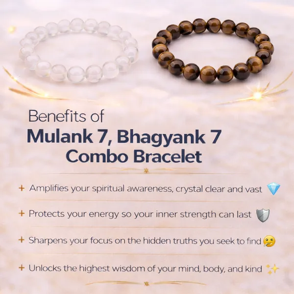 MULANK_7_BHAGYANK_7:_DEEPEN_INTUITION_&_SPIRITUAL_VISION_BRACELET�|_CLEAR_QUARTZ_&_TIGER_EYE_DUO