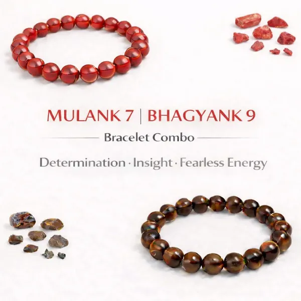 MULANK_7_BHAGYANK_9:_COURAGEOUS_SPIRITUALITY_&_PROTECTION_BRACELET�|_RED_JASPER_&_TIGER_EYE_DUO