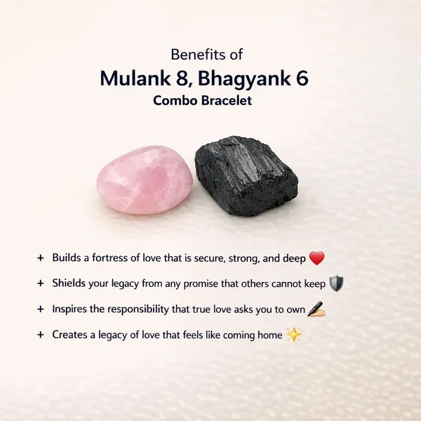 MULANK_8_BHAGYANK_6:_GENUINE_AFFECTION_&_LOYALTY_BRACELET�|_ROSE_QUARTZ_&_BLACK_TOURMALINE_DUO