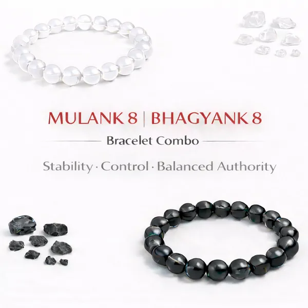 MULANK_8_BHAGYANK_8:_FLEXIBLE_STRENGTH_&_RESILIENCE_BRACELET�|_CLEAR_QUARTZ_&_BLACK_TOURMALINE_DUO