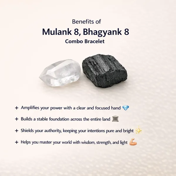 MULANK_8_BHAGYANK_8:_FLEXIBLE_STRENGTH_&_RESILIENCE_BRACELET�|_CLEAR_QUARTZ_&_BLACK_TOURMALINE_DUO