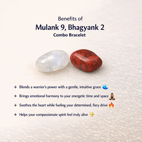 MULANK_9_BHAGYANK_2:_NURTURING_PASSION_&_EMPATHY_BRACELET�|_MOONSTONE_&_RED_JASPER_DUO
