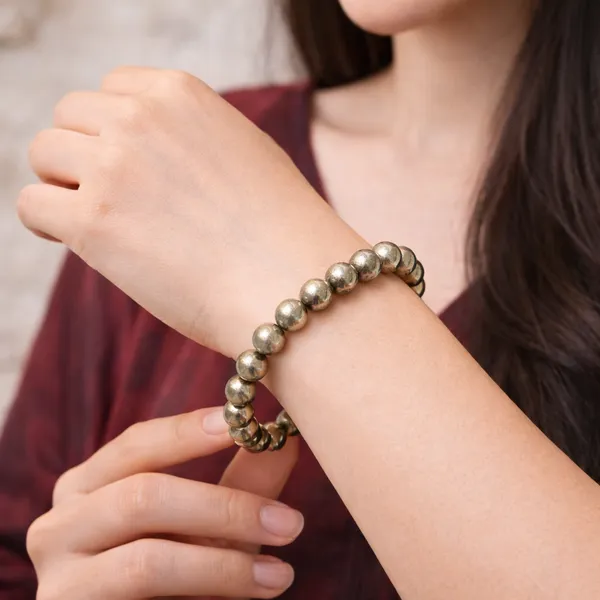 Silver_Command_Success_&_Fortune_Golden_Confidence_Cuff_Pyrite_Natural_AAA_Bracelet_For_Men_&_Women