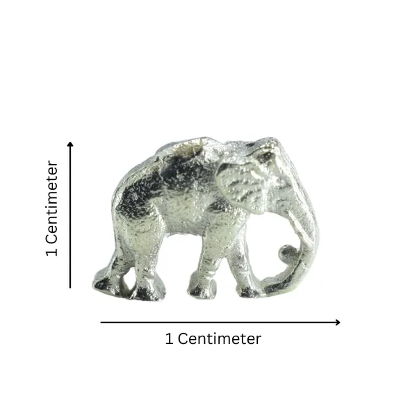 92.5_Pure_Silver_Solid_Elephant_Idol_for_Puja_-_Trunk_Down_Vastu_and_Rahu_Protection_-_Chandi_ka_Hathi_(Single_Small_Elephant)_2_Gram