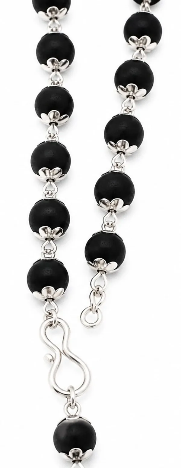 Premium_Silver_Plated_Karungali_Mala_(Ebony_Wood_Beads)_for_Protection_&_Spiritual_Positivity
