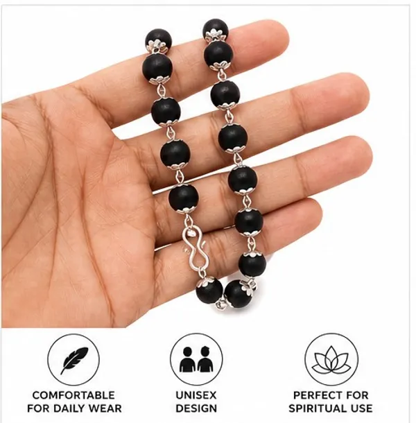 Premium_Silver_Plated_Karungali_Mala_(Ebony_Wood_Beads)_for_Protection_&_Spiritual_Positivity