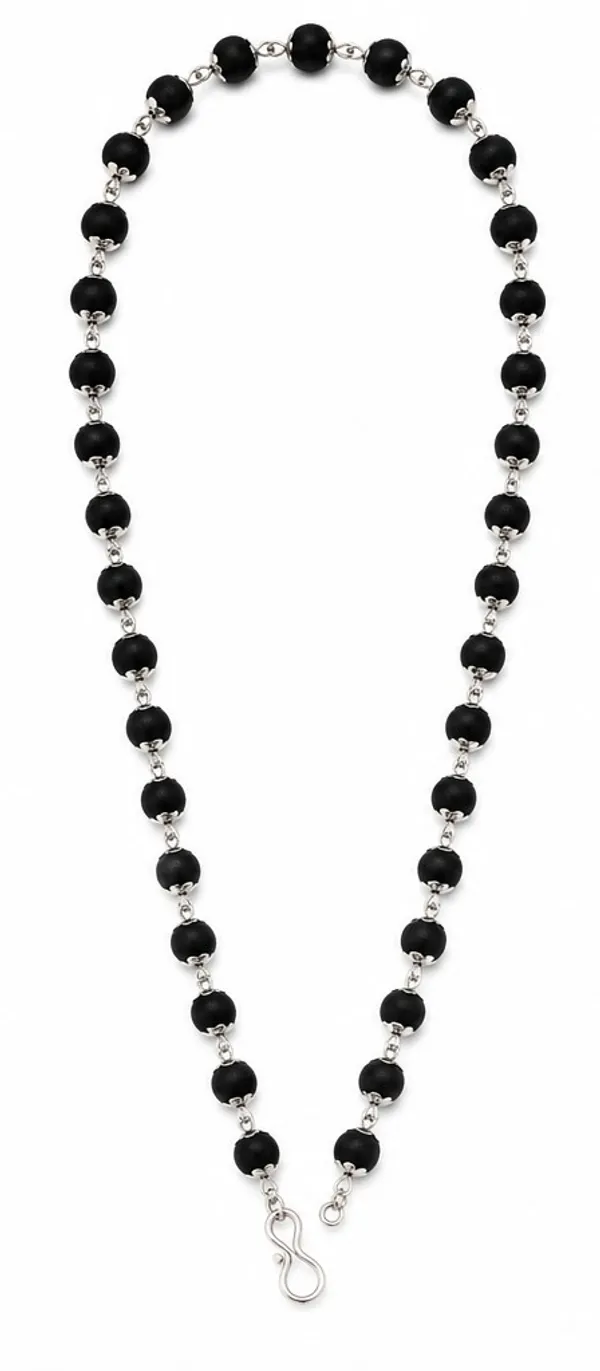 Premium_Silver_Plated_Karungali_Mala_(Ebony_Wood_Beads)_for_Protection_&_Spiritual_Positivity
