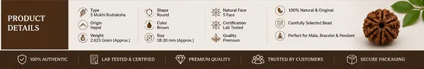 Ratna_Shree_Natural_5_Mukhi_Rudraksha_Bead_Lab_Certified_Original_Nepal_Rudraksha_for_Pendant_Bracelet_Mala_Puja_Collection_Brown_Round_Rudraksh_Seed