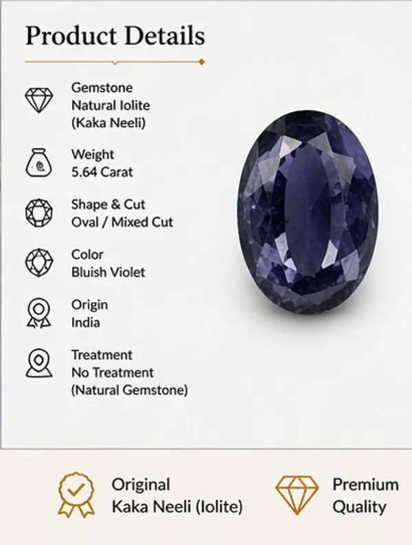Ratna_Shree_Natural_Iolite_(Kaka_Neeli)_Gemstone_|_Certified_Original_Neeli_Stone_|_Oval_Cut_Loose_Gemstone_|_Astrology_Stone_for_Saturn_(Shani)_|_Blue_Violet_Iolite_for_Ring_Pendant
