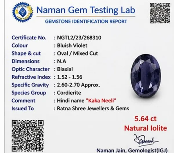 Ratna_Shree_Natural_Iolite_(Kaka_Neeli)_Gemstone_|_Certified_Original_Neeli_Stone_|_Oval_Cut_Loose_Gemstone_|_Astrology_Stone_for_Saturn_(Shani)_|_Blue_Violet_Iolite_for_Ring_Pendant