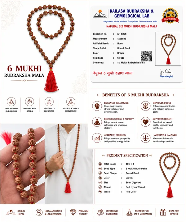 Ratna_Shree_Original_Nepali_Rudraksha_Mala_108+1_Beads_Lab_Certified_Natural_Prayer_Jaap_Mala_for_Men_Women_Meditation_&_Spiritual_Use_(6_Mukhi_Mala)