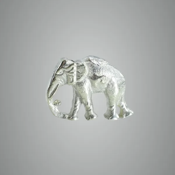 92.5_Pure_Silver_Solid_Elephant_Idol_for_Puja_-_Trunk_Down_Vastu_and_Rahu_Protection_-_Chandi_ka_Hathi_(Single_Small_Elephant)_2_Gram
