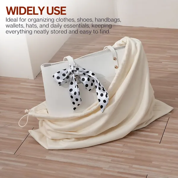 Pack_Of_6_Ivory_Cotton_Dust_Bags_For_Handbags_Organizer_With_Foldable_Purse_Drawstring_For_Unisex