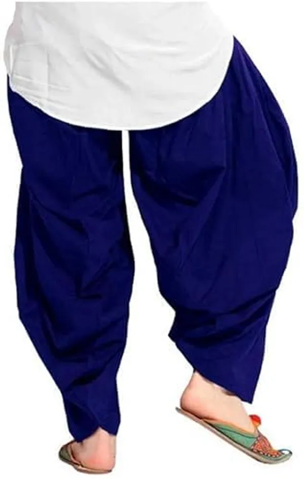 Maroon_And_Blue_Plain_Cotton_Patiala_Salwar_Combo_Of_2_For_Women