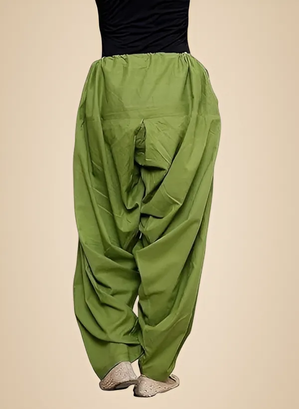 Mehndi_Cotton_Semi_Patiala_Salwar,_Traditional_Punjabi_Pants,_Drawstring_Waist_For_Women