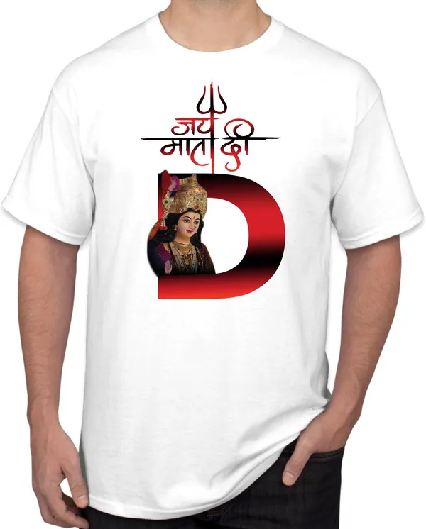 White_Polycotton_Printed_T-Shirt_For_Men