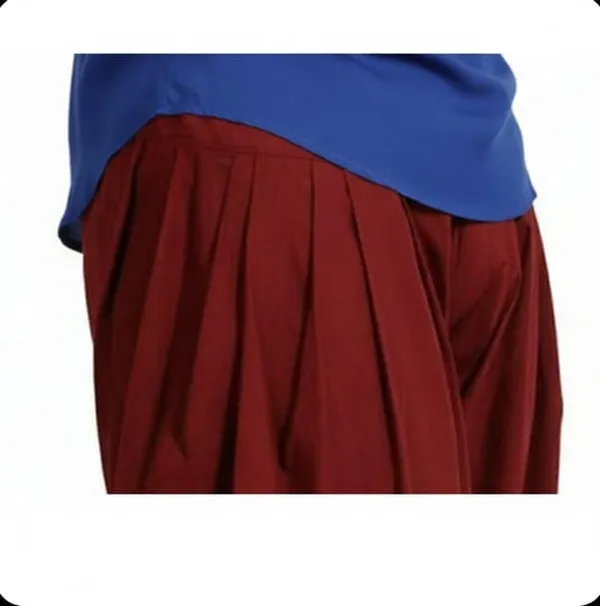 Maroon_Cotton_Semi_Patiala_Salwar,_Traditional_Punjabi_Pants,_Drawstring_Waist_For_Women