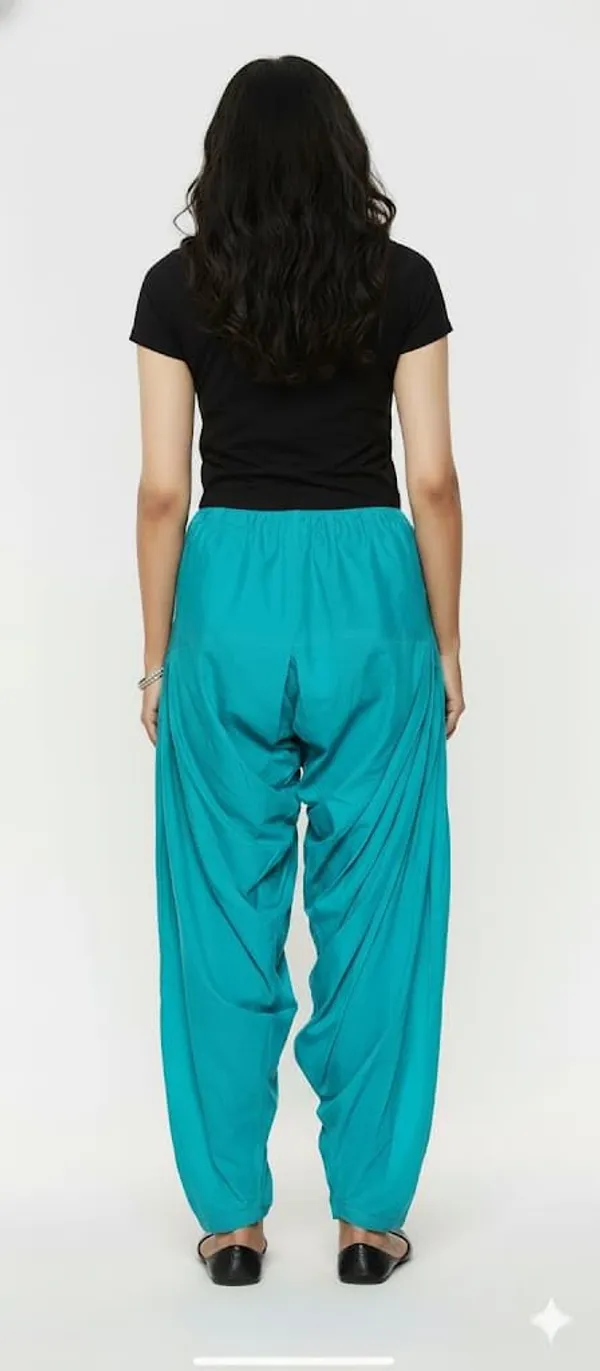 Rama_Green_Cotton_Semi_Patiala_Salwar,_Traditional_Punjabi_Pants,_Drawstring_Waist_For_Women