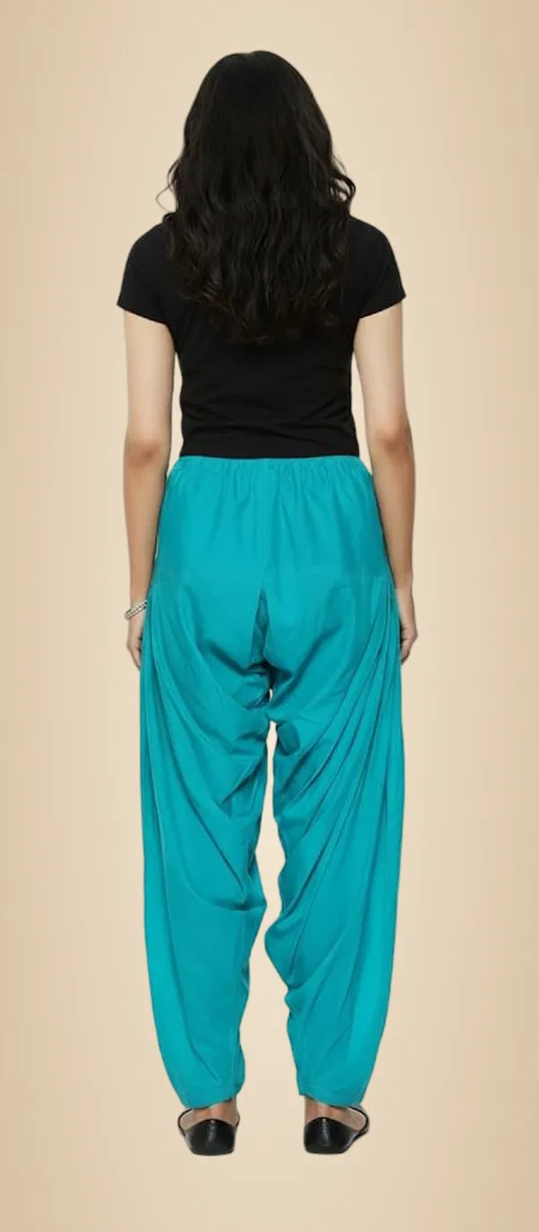 Rama_Green_Cotton_Semi_Patiala_Salwar,_Traditional_Punjabi_Pants,_Drawstring_Waist_For_Women
