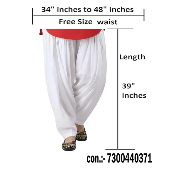 White_Semi_Cotton_Traditional_Punjabi_Style_Patiala_Salwar_For_Women