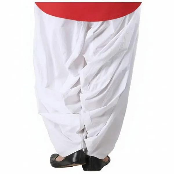White_Semi_Cotton_Traditional_Punjabi_Style_Patiala_Salwar_For_Women