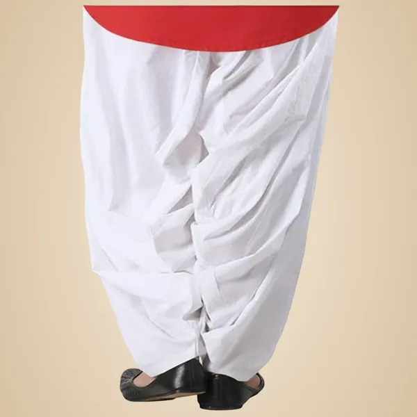 White_Semi_Cotton_Traditional_Punjabi_Style_Patiala_Salwar_For_Women