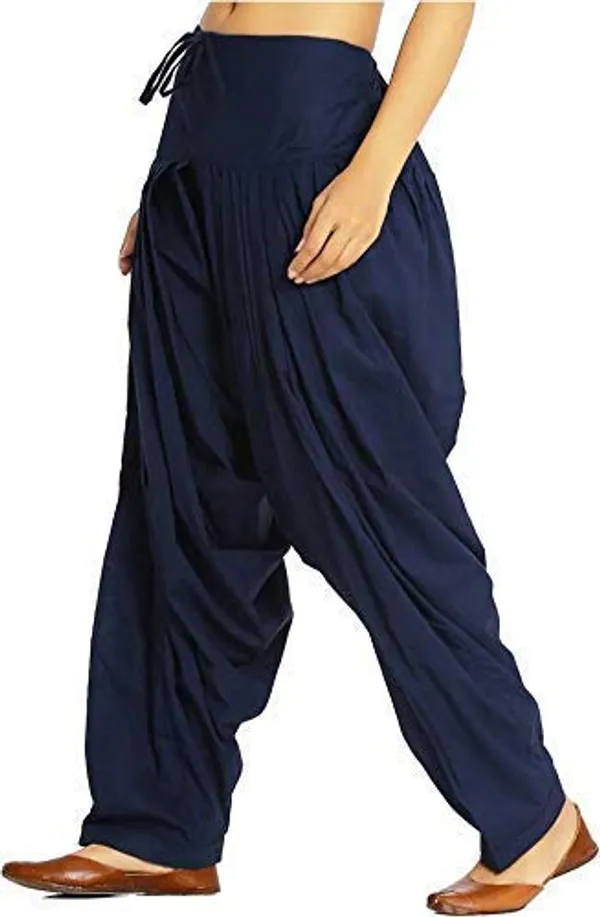 Navy_Blue_Semi_Cotton_Patiala_Salwar,_Traditional_Punjabi_Style,_Free_Size_For_Women